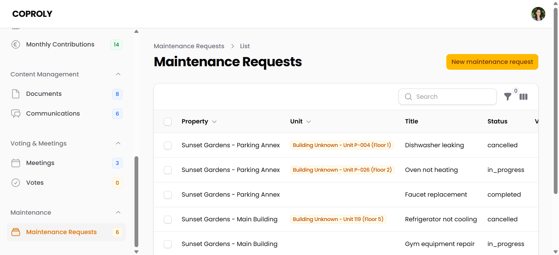 Maintenance
