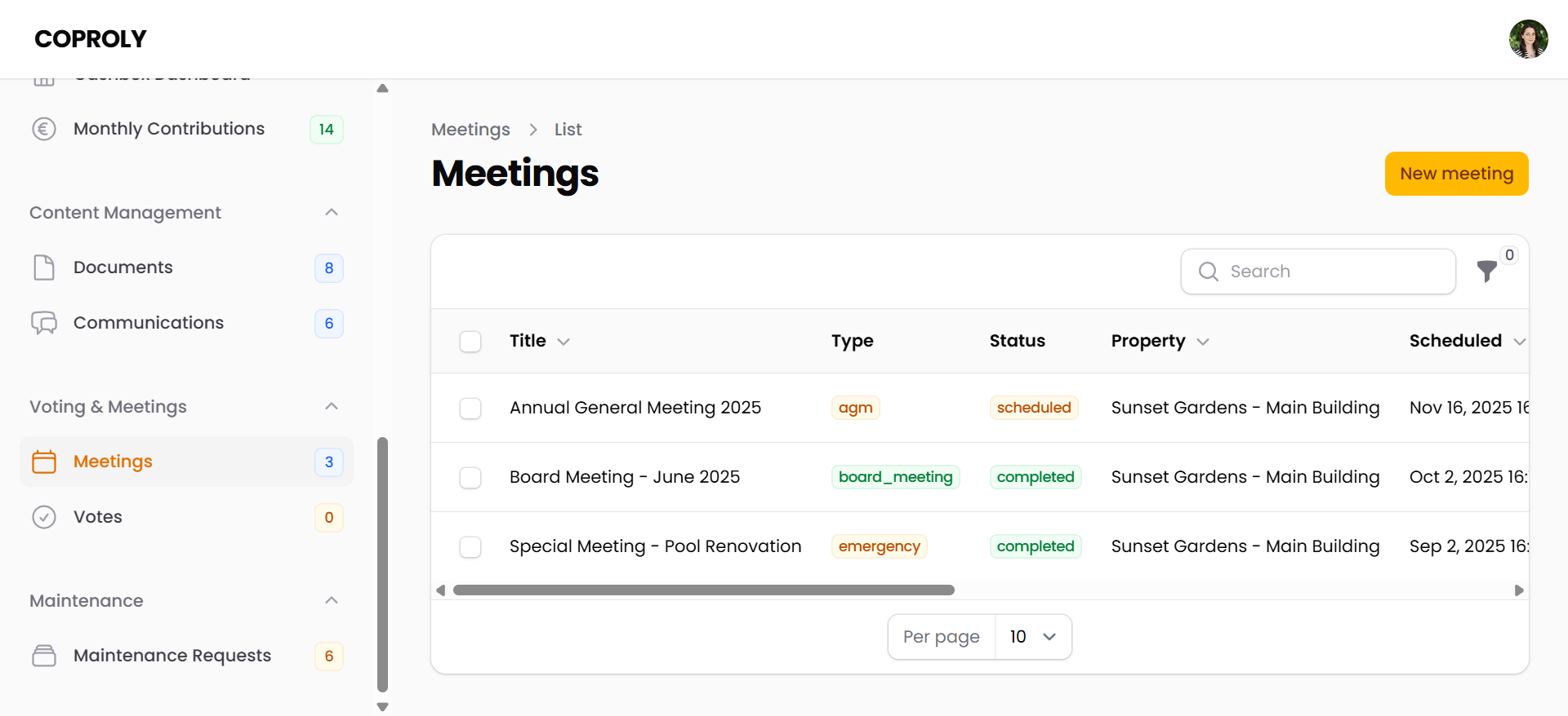 Meetings & Voting