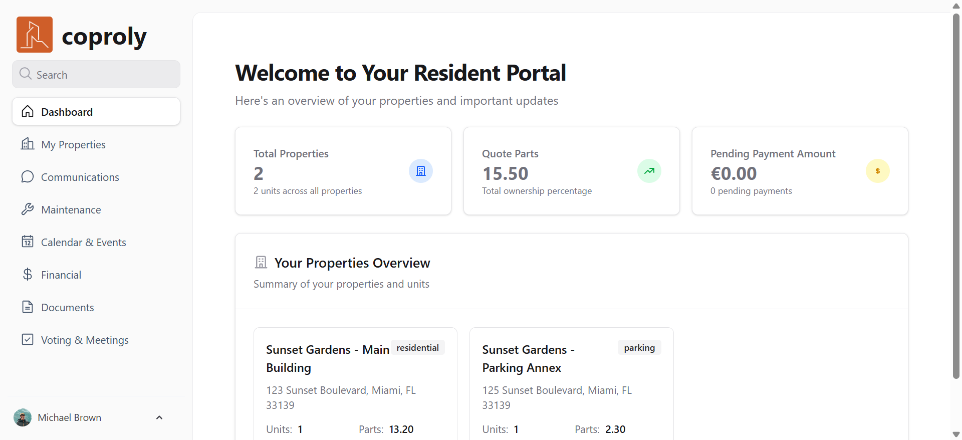 Personalized Resident Portal