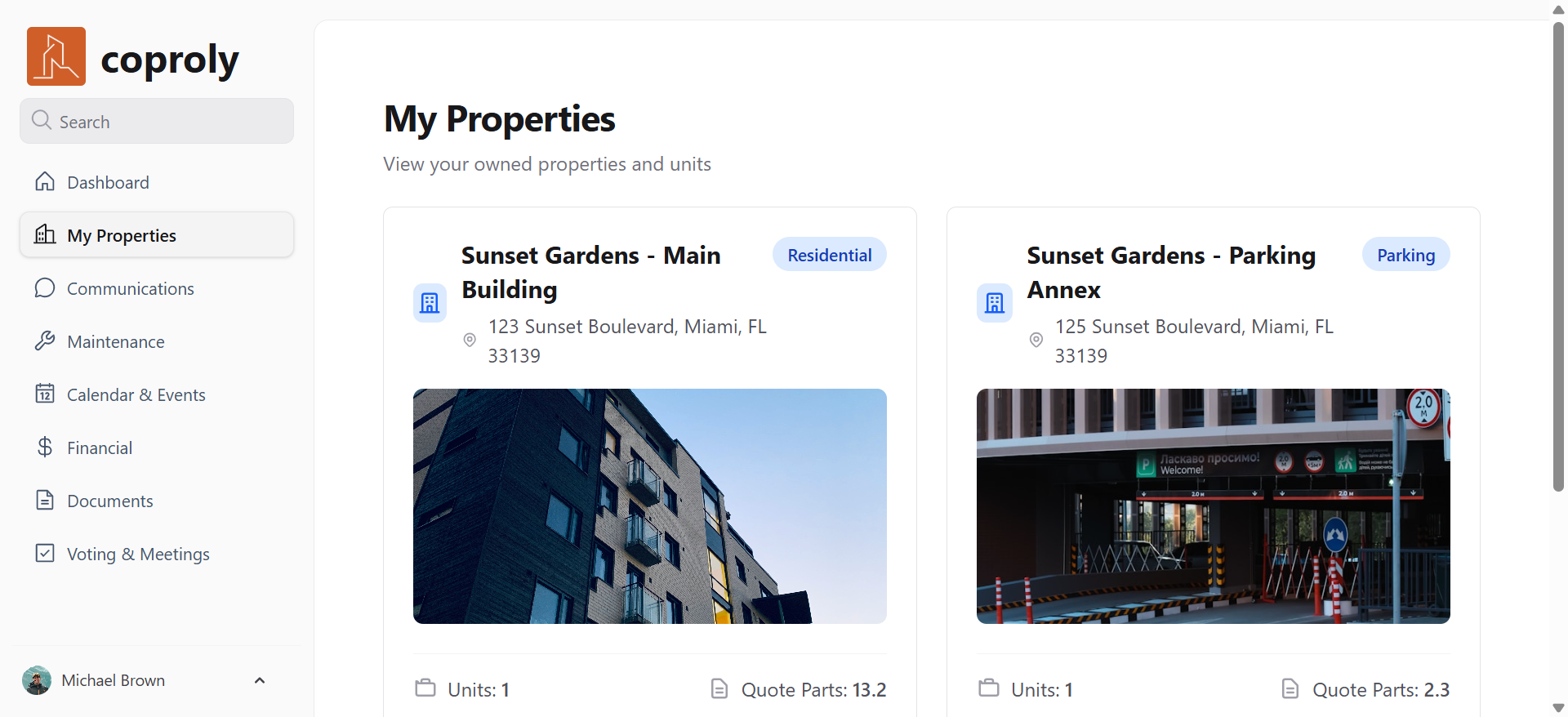 View Your Properties & Units